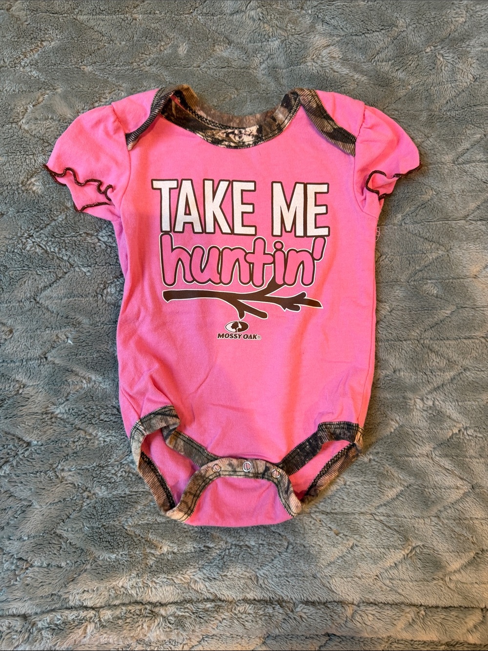 Mossy Oak Hot Pink 'Take Me Huntin'' Infant One-Piece